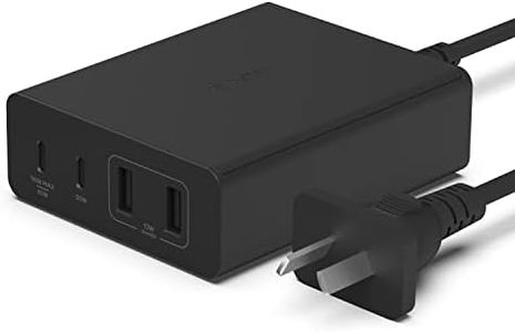 Belkin 108W GaN USB Charging Station for Multiple Devices, 2 USB Type C and 2 USB A Fast Desktop Charger Dock Hub for MacBook, Pro, Air, iPhone 14 13 12, Pro, Max, Mini, iPad Pro, Air, Galaxy and More