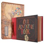 Our Adventure Book Scrapbook Photo Album,11.6x7.5 Inches 80 Pages Up Scrapbook Photo Album 3D Embossed Words Hard Cover Memory Books for Couples Anniversary,Wedding Gifts (A)