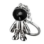 HVSWLY Metal Astronaut Pendant key Chain, Spaceman Robot Astronaut Car Keychain Ring, Silver, Small