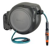 GARDENA 8055-100 Foot Wall Mounted Retractable Reel with Hose Guide, Automatic retraction for Easy Watering