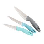 Anko Set of 3 Durable Stainless Steel Sharp Knives with Polypropylene (PP) Handles | BPA-free, Rust-proof, Corrosion-Resistant Dishwasher-safe Stainless Steel Knives (Pack of 3)"