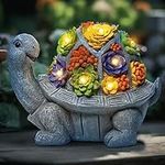 Turtle Gifts, Large Solar Turtle for Outdoors, Garden Turtle, Turtle Solar Lights Outdoor Garden, Solar Turtle Statue Solar Garden Statues Outdoor - Turtle Gifts for Grandma from Granddaughter