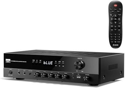 Donner Stereo Receivers, 5.1 Channel Audio Amplifier with Bluetooth 5.3, Optical/Coaxial, USB, FM, 2 Mic-in, Echo, RCA, AC-3 Input for Home, Karaoke, Theater Speakers, 60W/4R & 25W×3 RMS, MAMP4