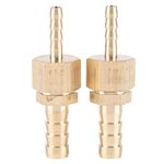 FTVOGUE 2pcs 4-8mm Brass Screws Pipe Fitting Hose Barb Tail Reducer Reducing Plug Connector Adapter