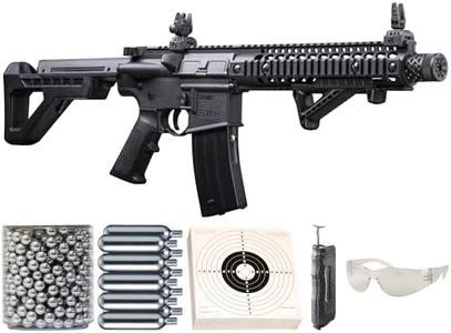 ArmyBoy Crosman DPMS SBR Full-Auto CO2 BB Gun Rifle Bundle, .177 Cal Air Rifle - Kit Includes: Gun + BBS + CO2 + Targets + Speed Loader + Glasses + Wristband