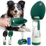 Healthy Hounds Portable Dog Water Bottle for Walking & Travel | 600ml (20.3oz) Green Leak-Proof Pet Water Dispenser | Dog Accessories & Essentials