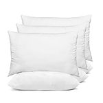 E4Emporium Luxury Polycotton Hollowfibre Non-Allergenic Pillows - Hotel Quality Polyester Pillow Pair, Hypoallergenic Case, Soft Sleeping Bed Pillows - Pack of 6 Pillows