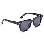 Voyage Black Wayfarer Polarized and UV Protected Sunglasses for Men & Women (3109MG3965 | Shine Black Frame | Black Lens)