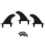 iBOARD Soft Top Surfboard Fins Foam Surf Board Accessories |3 Fins + 6 Bolts | White Side Black