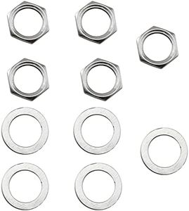 LQ Industrial Jack Socket Nut with Washer 5Sets Silver Electric Guitar Hex Nuts and Washers Guitar Bass Jack Replacement Parts