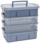 Everything Mary Plastic Craft Storage Organizer Box, Blue - Container for Beads & Supplies - Organizers for Craft, Art, & Painting - Plastic Container Case for Organization