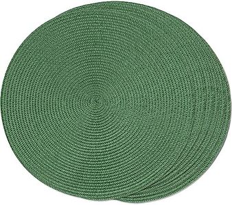 FunWheat Lot de 6 Sets de Table Ronds tressés pour Tables de Salle à Manger, lavables, antidérapants, 38 cm, Couleur Olive
