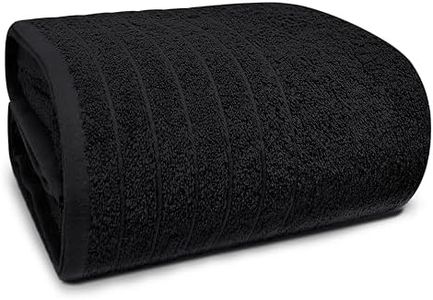 Tens Towels Jumbo Bath Sheet, Oversized Bath Towel 40 x 80 Inches, 100% Cotton Towels, Lighter Weight & Super Absorbent, Quick Dry Bath Towel Sheet (Pack of 1) (Black)