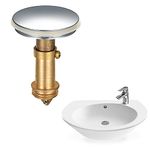 Pop Up Sink Plugs, Bathroom Push Drain Stopper Plugs, 38mm Click Clack Plug Sprung Stopper, Basin Sink Button Plugs for Kitchen Bathroom Washbasin Bath, Solid Brass Chrome Plating