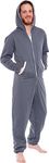 Ross Michaels Men's Hooded Jumpsuit - Zip up One Piece Pajamas by (Grey, Medium)