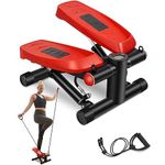 Steppers for Exercise Workout, Stair Stepper with Resistance Bands, Mini Stepper with 330LBS Loading Capacity, Portable Fitness Stepper with LCD Monitor for Home Exercise Equipment