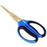 GreenTiger Garden Scissors, 65mm Extra-Long Blade, Golden Titanium Coating Pruning Shears, Sharp Precision-Ground Stainless Steel Bonsai Shears, Suit for Garden and Home