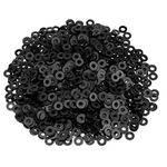 HELIFOUNER 500 Pieces M2 Black Nylon Flat Washers, Plastic Washers, Inner Diameter 2mm, Outer Diameter 5mm, Thickness 1.0mm