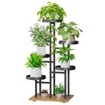 iDavosic.ly 5 Tier Plant Stand Indoor, Corner Tiered Plant Stands for Multiple Plants Outdoor, Metal Tall Plant Display Holder Shelf Flower Rack for Patio Porch Garden Balcony Bedroom, Black