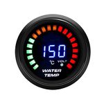 ETOPARS Universal Car Vehicle 2inch 52mm Smoke Tint Len Digital Water Temp Temperature Gauge Meter Kit 20 LED Light Display Racing Gauge