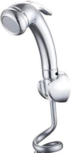 Soffione doccia a mano ad alta pressione con grilletto, bidet doccetta per WC, filettatura da 1/2", cromato per camper, roulotte, vasche da bagno, barche, servizi igienici, campeggio, con pulsante di