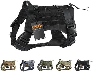 EXCELLENT ELITE SPANKER Tactical Dog Harness Military Dog Harness Working Dog Vest Molle Adjustable Training Vest Patrol K9 Harness Medium with Handle (Black-M)