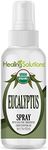 Healing Solutions Organic Eucalyptus Spray - Water Infused w/Eucalyptus Essential Oil - Certified USDA Organic - 2oz Bottle - Eucalyptus Essential Oil Spray - Pure Eucalyptus Essential Oil Spray