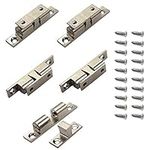 70MM Ball Catch Omitfu Set of 5 Solid Brass Adjustable Double Ball Tension Roller Catch Latch Hardware Fitting for Cabinet Closet Furniture Door with Screws