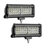 7 Inch LED Light Bars for Trucks,144W 24000lm Offroad Fog/Driving Lights LED Tractor Lights,Spot Flood Combo Beam for UTV ATV Tractor Pickup Boat (2 Pack)