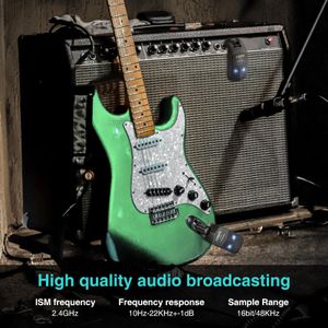 LEKATO Wireless Guitar System – Rechargeable Transmitter & Receiver