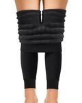 AHLW High Waisted Fleece Lined Leggings for Women Winter Warm Thermal Tights Elastic Ankle Bundle Leggings, Black, S-M