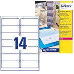 Avery Printable, Customisable Clear Address Mailing Labels, Laser Printers, 14 Labels Per A4 Sheet, 350 Labels, QuickPEEL (L7563)