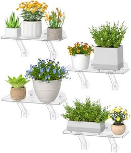 Lifewit 6" Extra Wide & Strong Window Plant Shelves with Suction Cup 4 Pack