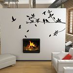 Tree and Bird Wall Stickers/Decals (Black)