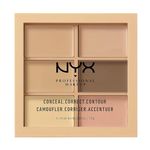 NYX Professional Makeup Conceal, Correct, Contour Palette, Six Shades, Cream Texture, Undertones, Shade: Light