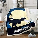 Erosebridal Dinosaur Throw Blanket Palm Tree Blanket Starry Sky Galaxy Moon Hawaiian Tropical Leaves Night View Silhouette Wildlife Plush Blanket, Warm for Sofa Chair Camping Bed Office Throw