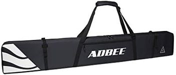 ADBEE Ski Bag – Padded Ski Bag with Durable Handle – Waterproof Fully Padded Ski Strap Carrier – Reliable 600D Oxford Fabric – Heavy-Duty Zippers and Buckles (Black, 185)