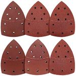 WAIZHIUA 72Pcs Sanding Sheets 11-Hole Mouse Sandpaper Sander Pad Hook and Loop Sanding Pads 40/60/80/120/180/240 Grits for Bosch Multi-Sander PSM 100A PSM 200 AES PSM 18