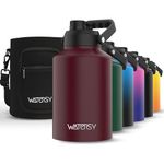 WATERSY 1 Gallon Water Bottle Insulated(Cold for 48 Hrs),BPA Free&Leak Proof,128oz Stainless Steel Water Jug,Big thermos,Large Water Bottle with Handle for Gym,Hiking,Camping&Travel,Brick Red