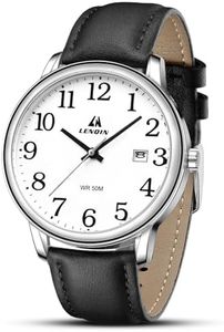 Reloj Hombre Relojes de Cuarzo Analógico Para Hombre Relojes de Pulsera Para Hombre Resistentes Al Agua Lector Fácil Correa Expansión de 38 mm Reloj Negocios de Moda Con Fecha (2-Negro Plata Blanco)