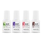 Dipping Powder Liquid Set - Base Activator Top Coat Brush Saver Acrylic Dip Powder System Essentials Kit 4PCS - Quick Dry Acrylic Nail Liquid No Need UV Lamp for French Nails