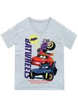 DC Comics Batwheels T-Shirt | Batman Tshirt | Soft Cotton Boys T-Shirts | Official Batman Merchandise | Grey 6-7 Years