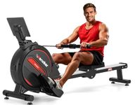 Rowing Machine,Wenoker Magnetic Rower Machine for Home,350 LB Weight Capacity, Smooth Whisper Quiet with LCD Monitor Tablet Holder & Comfortable Seat Cushion, Compact and Saves Space Red-Black
