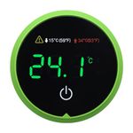 Fish Tank Digital Thermometer Digital Aquarium Thermometer LED Display Stick-on Fish Tank Thermometer Default HI/LO Alarm Cordless Tank Temperature Sensor with LED Touch Screen