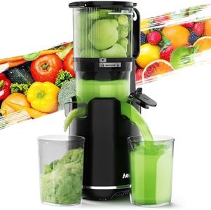 Aeitto Juicer Machines, Cold Press Juicer, 5.3“ Large Feed Chute for Whole Fruits & Vegetables, Slow Masticating Juicer Easy to Clean, High Juice Yield, Black