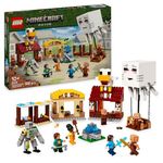 LEGO Minecraft The Ghast Balloon Village Attack Toy - incl. Steve's House, 4 Minifigures, Iron Golem Figure & Exploding Fountain Function - Gaming Gift for 10+ Year Old Boys, Girls & Fans - 21273