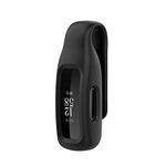 Compatible with Fitbit Inspire 3 Clips Holder with Steel Sheet, Full Coverage Soft Silicone Clips Comfortable Protective Case Accessory for Inspire 3 Fitness Tracker (1 Black)