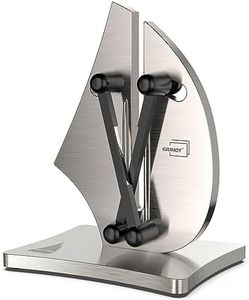 Grihot Professional Knife Sharpener | 3-Action Streamlined Sailboat Design for Effortless Knife Sharpening - The Ultimate Tool for Precision 11 to 21 Degree Angles (Upgrade Stainless Steel)
