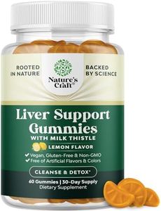 Cleansing Herbal Liver Detox Gummies Liver Support Milk Thistle Gummies with Artichoke Extract Turmeric Curcumin and L-Carnitine - Vegan and Non-GMO - Sweet Lemon (30 Servings)