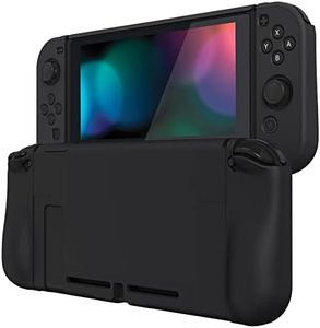 PlayVital Upgraded Dockable Case Grip Cover for Nintendo Switch, Ergonomic Protective Case for Nintendo Switch, Separable Protector Hard Shell for Joycon - Black